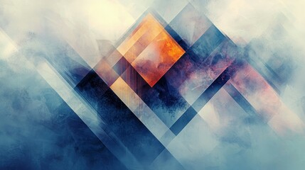Poster - Abstract geometric design featuring vibrant colors and soft hues.