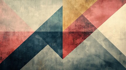 Poster - Abstract geometric design featuring vibrant colors and textures.