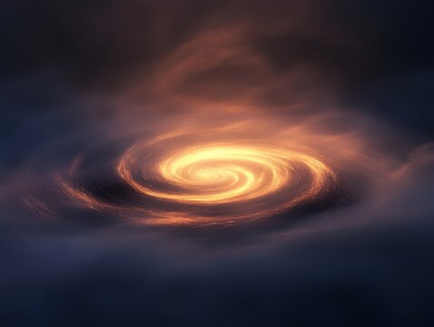 Spinning fog swirl element on a glowing thread backdrop