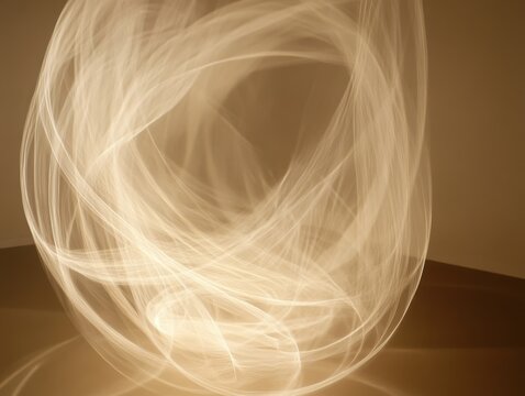 Fog swirl spins gently on a glowing threaded background