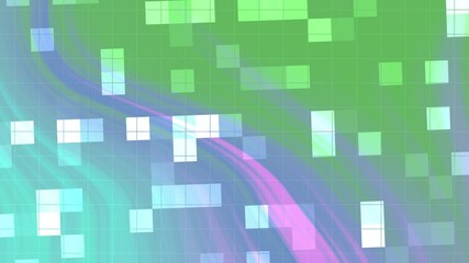 Poster - Abstract Colorful Digital Background with Green Blue and Pink Light Patterns and Geometric Shapes