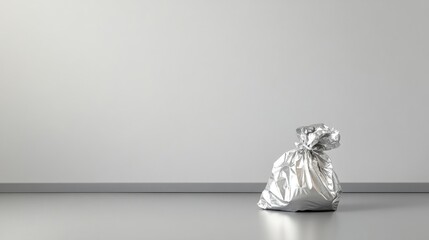 Poster - White foil bag on gray background, isolated product shot for branding