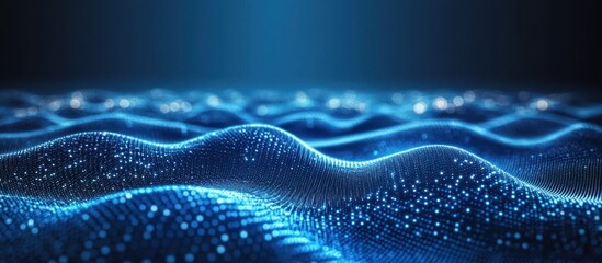 Poster - Abstract Blue Digital Wave Background