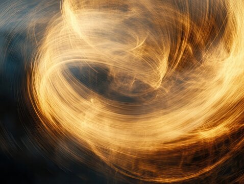 Ink thread spins, dreamy flare on a soft background