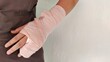 © Rung Kh - Portrait the accident and painful, bandage and fingers, sore and severe, broken bone of the woman, health care and medical concept.