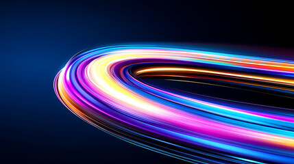 Poster - Colorful Light Trails Create Mesmerizing Patterns Against a Dark Background in This Dynamic Display of Motion