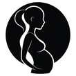 © Silhouette boss 7067 - Black and White Art of a Pregnant Woman