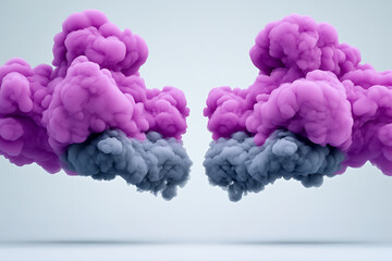 Poster - Colorful Smoke Clouds in Purple and Gray Blending Together in an Artistic Display