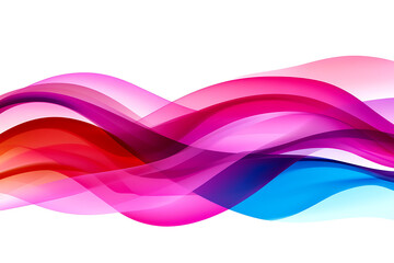 Poster - Colorful Abstract Waves Flowing Smoothly in a Gradient of Pink, Red, and Blue Tones Representing Modern Digital Art