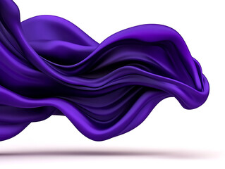 Poster - Flowing Purple Fabric Creates an Elegant and Dynamic Display in a Minimalist Setting