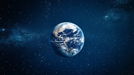 Wall Mural - earth in cosmic space, with stars and nebulas