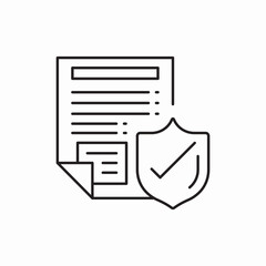 Poster - Secure document shield protection icon vector sign