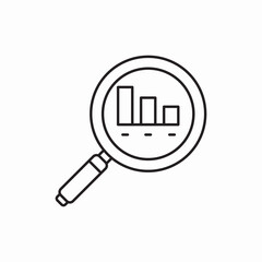 Poster - Analytics magnifying glass chart icon vector sign