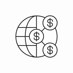 Poster - Global money finance world icon vector sign
