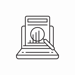 Poster - Laptop financial analysis chart icon vector sign