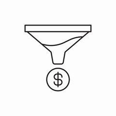 Poster - Money funnel filter finance icon vector sign