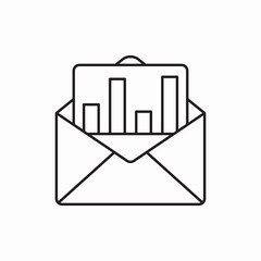 Poster - letter message chart statistics icon vector sign
