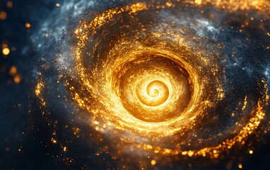 Wall Mural - glowing vortex of swirling celestial dust and gas, spiraling light, cosmic depth