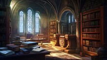 An Old Library In A Medieval Castle Free Stock Photo - Public Domain ...