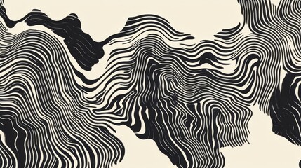 Abstract Black and White Wave Pattern Texture