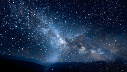 Wall Mural - vast expanse of dark night sky filled with glittering stars, inky blackness, universe