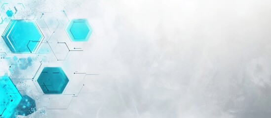 Poster - Abstract Tech Background: Hexagon Network and Digital Innovation