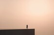 © Harsha - Silhouette of a couple embracing on a cliff edge against a soft, pastel sky.