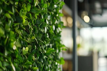 Poster - Vibrant green leaves and vines cover a wall, illuminated by sunlight. The lush plants bring a refreshing ambiance, enhancing the space's natural beauty and tranquility