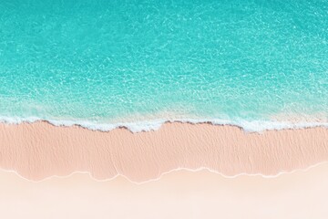 Poster - Turquoise water gently kissing the pink sand of a serene beach