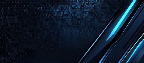 Poster - Abstract Dark Blue Hexagon Tech Background