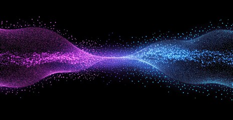 Poster - Abstract Purple and Blue Energy Wave Flowing Through Space