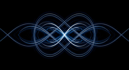 Poster - Elegant Interwoven Light Trails Against a Black Backdrop Design