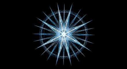 Poster - Geometric Starburst Radiating Sharp Lines From Central Source
