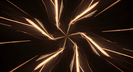 Aufkleber - Radiant Burst Of Golden Energy In Abstract Symmetry Background