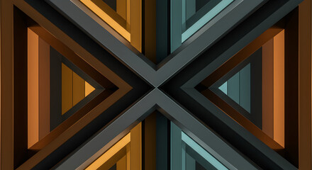 Symmetrical Geometrical Composition Using Interlocking Triangles in Earthy Tones