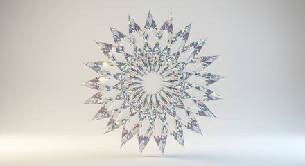 Poster - Crystal Geometric Starburst Illuminating The Background With Light Reflection