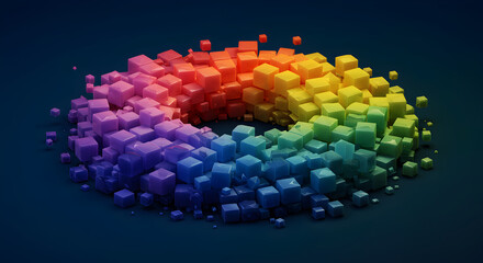 Poster - Chromatic Spectrum Of Abstract Cubic Forms Arranged Into Circular Composition