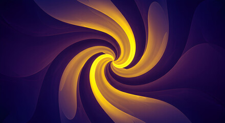 Poster - Golden Swirl Of Flowing Energy Abstract Illustration Background