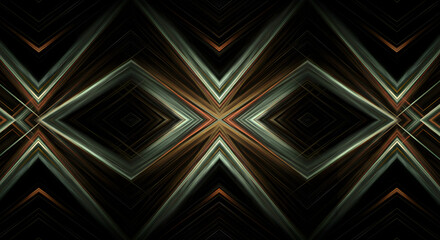 Poster - Abstract Geometric Symmetry Creates a Futuristic and Dynamic Light Pattern