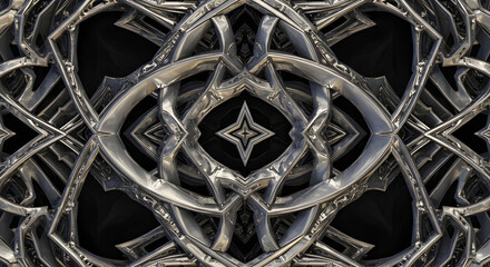 Poster - Intricate Metalwork Pattern With Central Geometric Motif For Ornate Designs