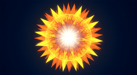 Poster - Radiant Flare Graphic: Solar Starburst Illustration for Energetic Visuals