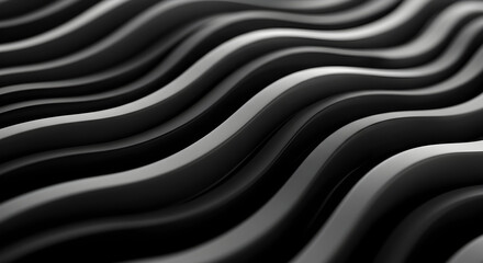 Poster - Monochromatic Wavy Pattern Creates Dynamic Visuals Suitable For Abstract Design
