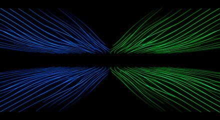 Poster - Abstract Perspective Lines Forming an Optical Illusion on Black Background