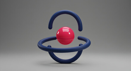 Poster - Conceptual Sphere Surrounded by Looping Arches in a Modern Design