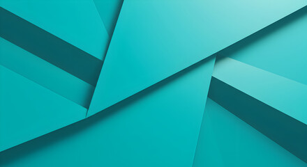 Aufkleber - Contemporary Turquoise Geometrical Layers Background With Dynamic Angular Shadowing