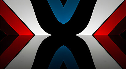 Aufkleber - Abstract Colorful Reflection Against Dark Background And Minimalist Design