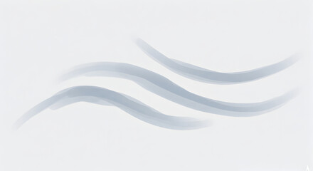 Poster - Pale Watercolors Wavy Curves on Plain Background for Presentation Or Artwork