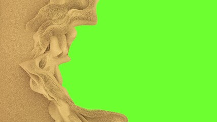 Wall Mural - Soft blowing sand wipe transition on green screen background