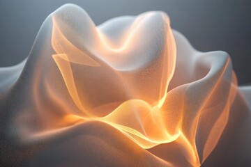 Poster - Light dances through delicate fabric creating an ethereal, flowing texture in soft hues