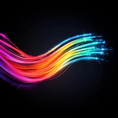 Poster - Colorful Fiber Optic Illustration with Dynamic Light Trails